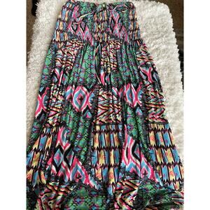 Lagaci girls sz. XL black colorful design strapless dress. Great material blend